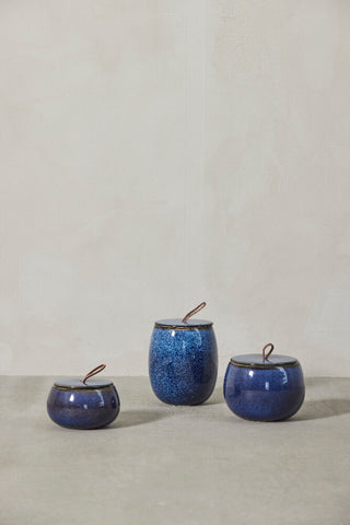 Amera jar H7.5 cm. blue