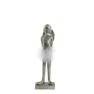 Semilla Easter bunny with feathers 26.8 cm. silver