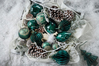 Cadelia Christmas ball 8 cm dark green