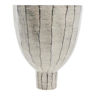 Cassie ceramic bowl 33x28 cm. white striped